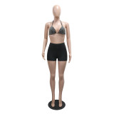 Sexy Hot Drill Irregular Mesh Dress Three Piece Set CYA-901852