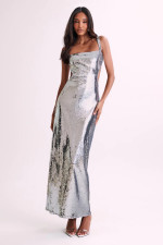 Sexy Sequin Backless Sling Maxi Dress GSNU-8068