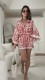 Loose Print Bat Sleeve Shirt Short 2 Piece Set GSNU-3041