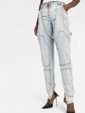 Irregular Hollow Out Patchwork Jeans YMEF-57001