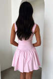 Solid Color Halter Sexy Corset Mini Dress GSNU-8029