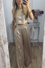 Casual Sleeveless Tant Tops Pants 2 Piece Set GSNU-3032