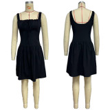 Solid Color Halter Sexy Corset Mini Dress GSNU-8029