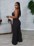 Solid Color Halterneck Darwstring Two Piece Pants Set GTYZ-7567