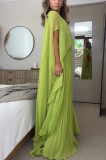 Solid Color Press Pleated Loose Maxi Dress GSNU-8157