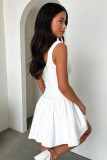 Solid Color Halter Sexy Corset Mini Dress GSNU-8029
