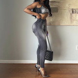 Gradient Sexy Sport Skinny Pants Two Piece Set DLSF-K23S38767
