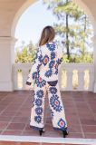 Long Sleeve Print Shirt Wide Leg Pants Suit GSNU-3027