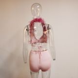 Fashion Sexy Top Tight Shorts Suit YWXS-K25L119