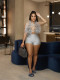 Fashion Sexy Top Tight Shorts Suit YWXS-K25L119