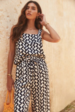 Casual Print Sleeveless Two Piece Pants Set GSNU-3019