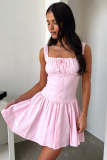 Solid Color Halter Sexy Corset Mini Dress GSNU-8029