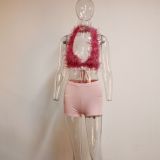 Fashion Sexy Top Tight Shorts Suit YWXS-K25L119