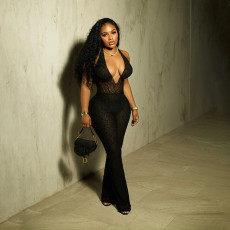 Deep V Neck Lace Backless Jumpsuit(With Shorts) SHD-9779