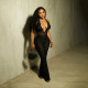 Deep V Neck Lace Backless Jumpsuit(With Shorts) SHD-9779