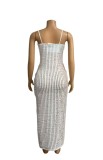 Solid Color Sling Sexy Maxi Dress GADE-8966