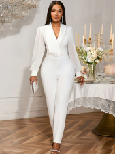 Chiffon Patchwork Lantern Sleeve Jumpsuit  GKEN-050115