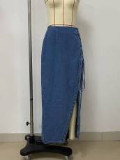 Fashion Side Split Denim Half-Length Skirt LSD-2480