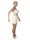 Slim Hot Drill Sling Tops 2 Piece Skirt Set SHD-9785