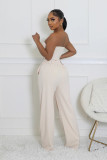 Solid Color Wrap Chest Loose Two Piece Pants Set XHXF-8719