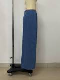 Fashion Side Split Denim Half-Length Skirt LSD-2480