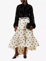 Fashion Wave Ruffle Cake Long Skirt (Without Belt) SHD-9777