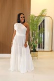 Solid Color Slash Shoulder Maxi Dress GFDY-1337
