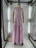 Solid Color Slash Shoulder Maxi Dress GFDY-1337