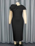 Plus Size Round Neck Sleeveless Floral Midi Dress GKEN-041038