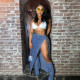 Fashion Side Split Denim Half-Length Skirt LSD-2480
