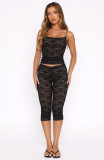 Sexy Lace Sleeveless Two Piece Pants Set MZ-2903