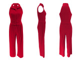 Sleeveless Solid Color Two Piece Pants Suit SFY-2807