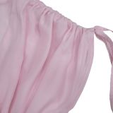 Solid Color V Neck Tie Up Wide Leg Jumpsuit BY-7388