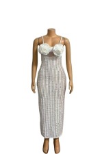 Solid Color Sling Sexy Maxi Dress GADE-8966