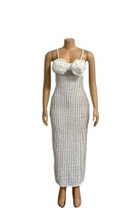 Solid Color Sling Sexy Maxi Dress GADE-8966