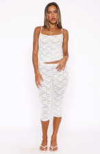 Sexy Lace Sleeveless Two Piece Pants Set MZ-2903