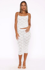 Sexy Lace Sleeveless Two Piece Pants Set MZ-2903
