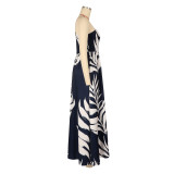 Single Shoulder Print Maxi Dress AIL-321