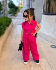 Kids Girl Blazer Coat And Pants Solid 2 Piece Set GYAY-8128