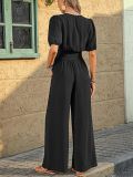 Short Sleeve Lapel Loose Jumpsuit GWDS-250508
