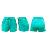 Solid Color Drawstring Casual Shorts SFY-735