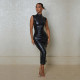 Solid Color PU Leather Sleeveless Maxi Dress GPBY-14369