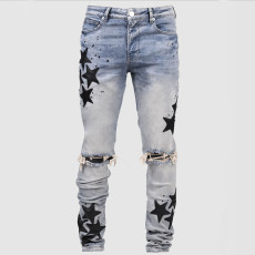 Men's Star Fashion Holes Denim Trousers GDMY-353