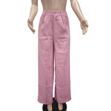 Solid Color Straight Pants TK-6345