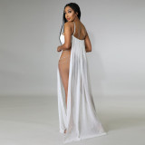 Sexy Mesh Hot Drill See Through Maxi Dress GOSD-6675