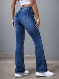 High Waist Straight Micro Flare Jeans GXJF-2057