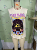 Sleeveless Print Casual T Shirt GYZY-8890