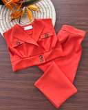 Kids Girl Blazer Coat And Pants Solid 2 Piece Set GYAY-8128