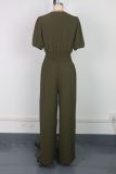 Short Sleeve Lapel Loose Jumpsuit GWDS-250508