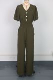 Short Sleeve Lapel Loose Jumpsuit GWDS-250508
